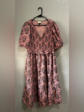 UNIVERSAL THREAD MULTICOLOR DRESS  CUTE DRESS SHORTSLEEVE MIDI Sz XXL  Ruffle